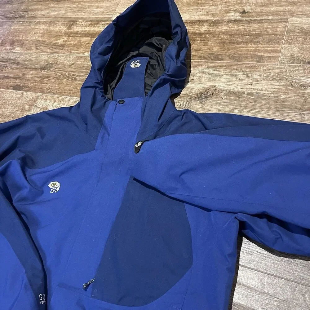 Mountain Hardware Jacket Men's Large Blue Gore-Tex Performance Shell Coat READ
